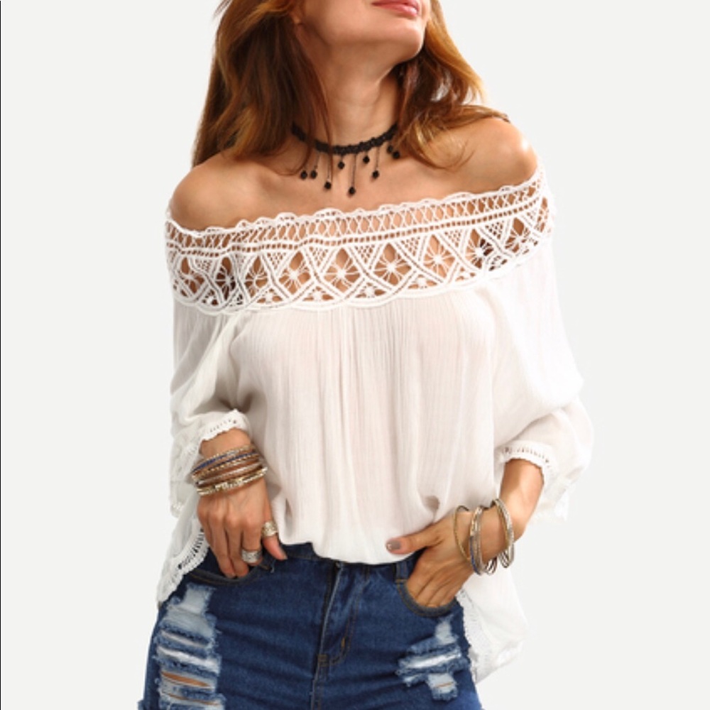 White off the shoulder blouse